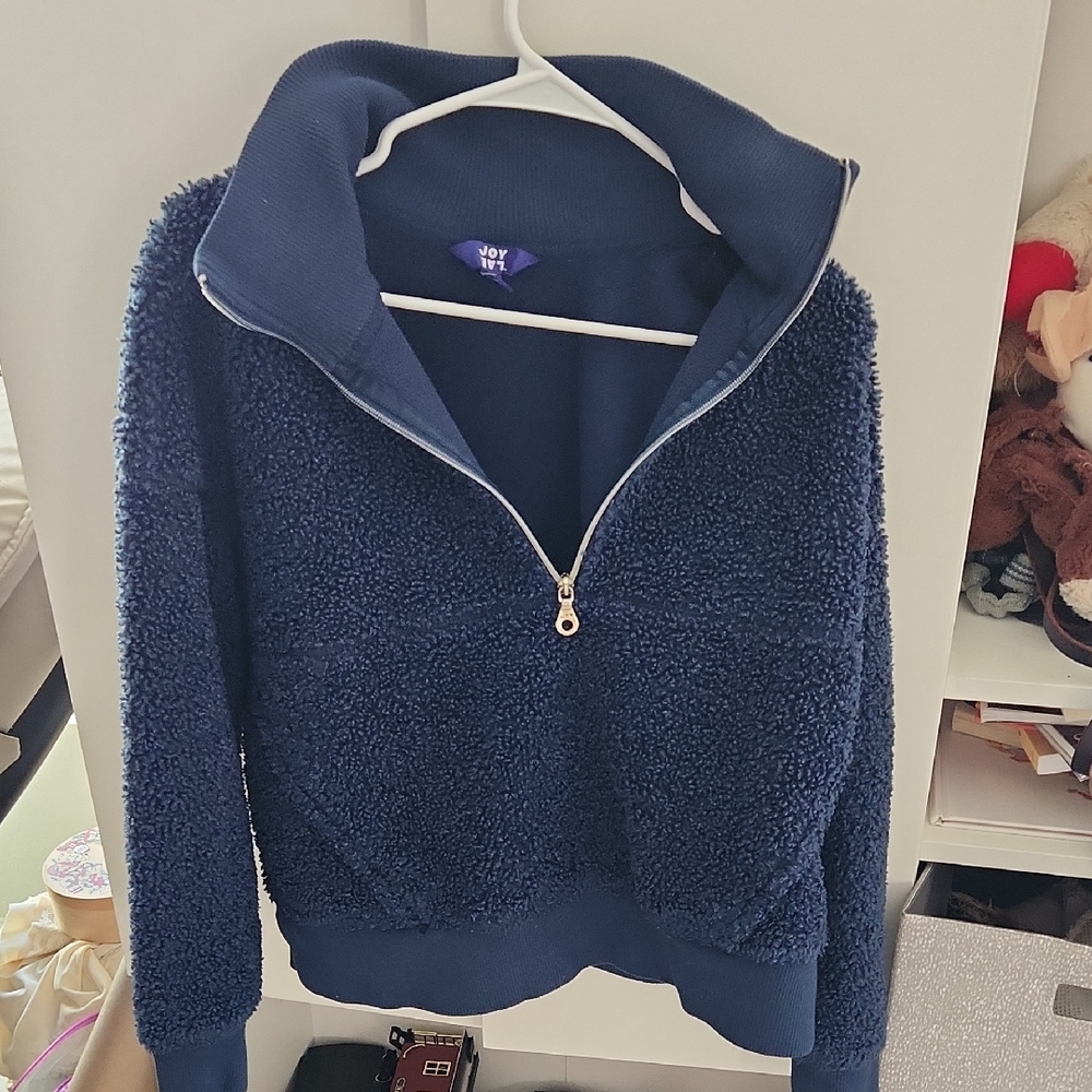 JoyLab Navy Teddy Jacket